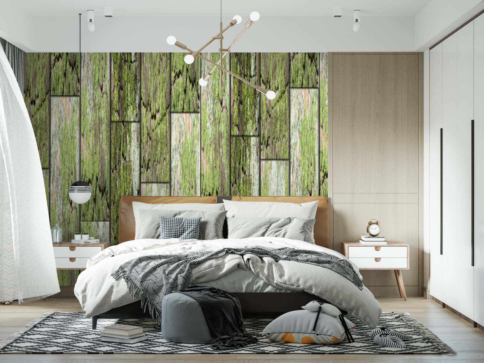 Fotobehang antiek geschilderd houtwerk