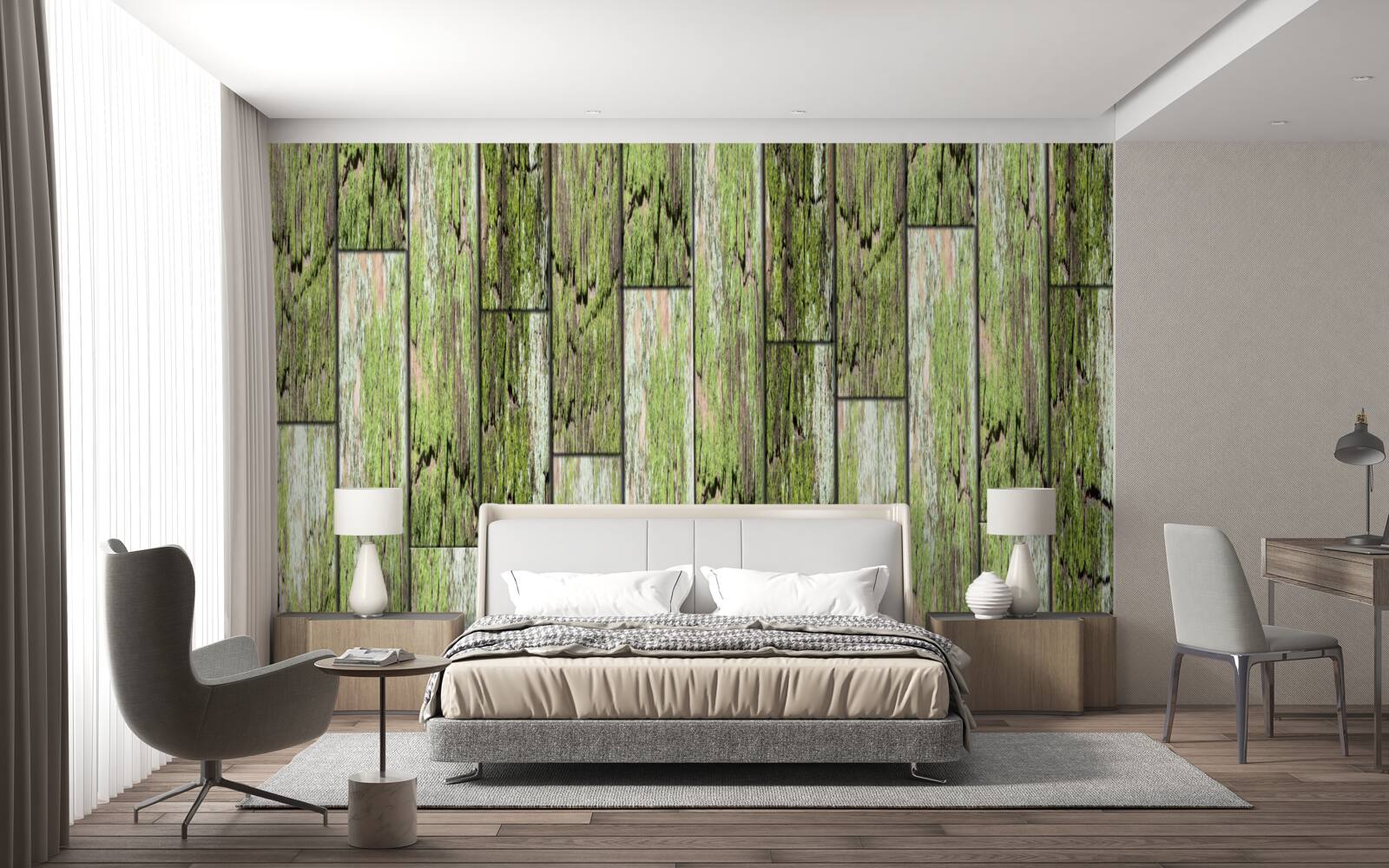 Fotobehang antiek geschilderd houtwerk