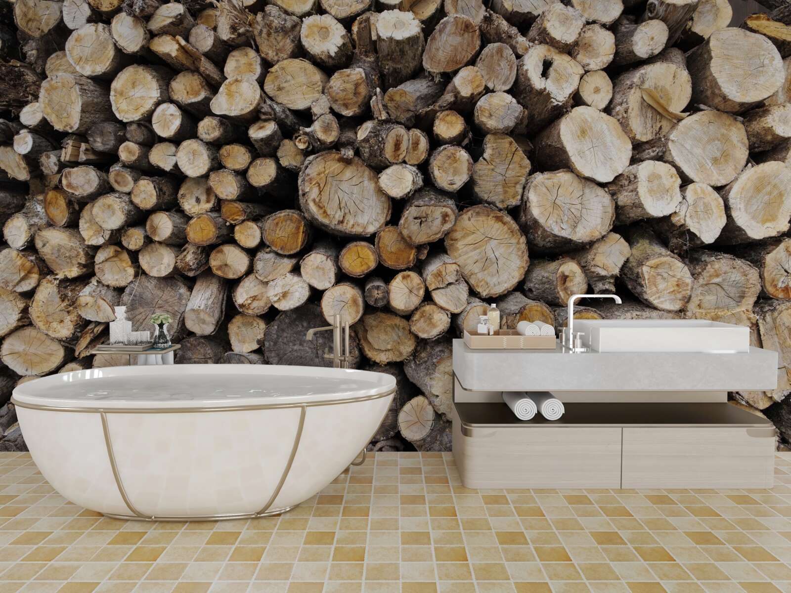 Fotobehang gekapte bomen zijn erg talrijk