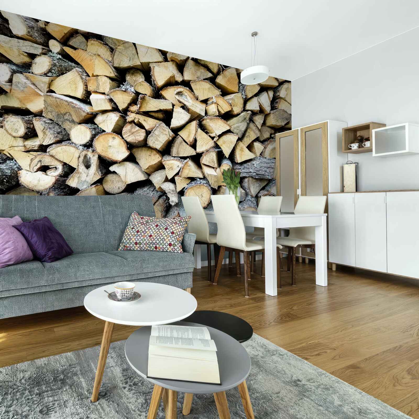 Fotobehang blokken afvalhout