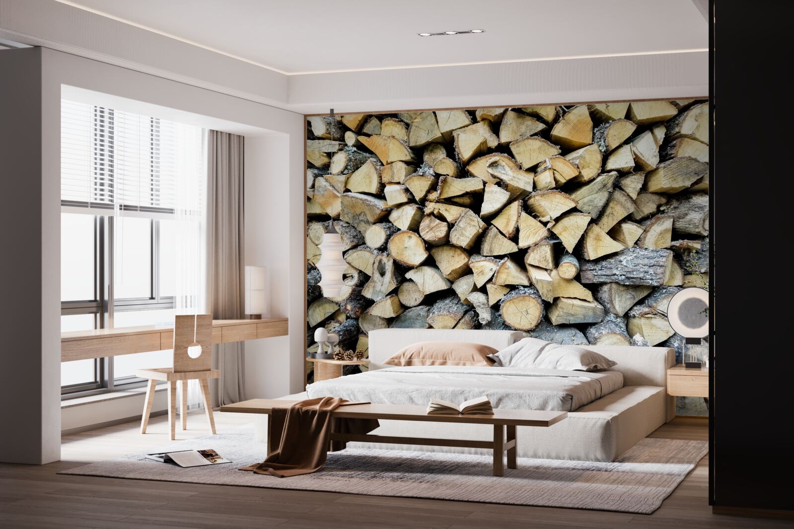 Fotobehang blokken afvalhout