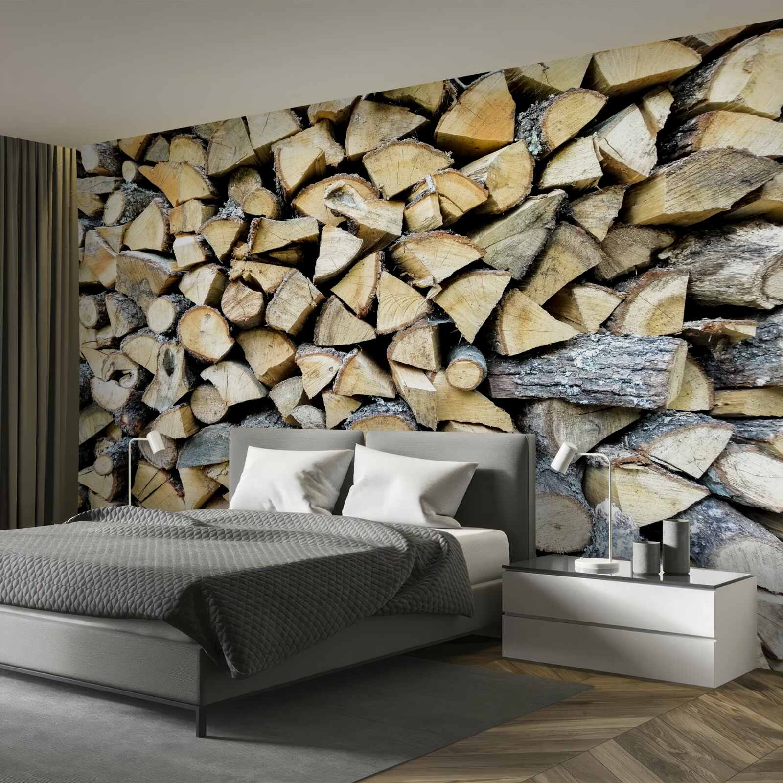 Fotobehang blokken afvalhout