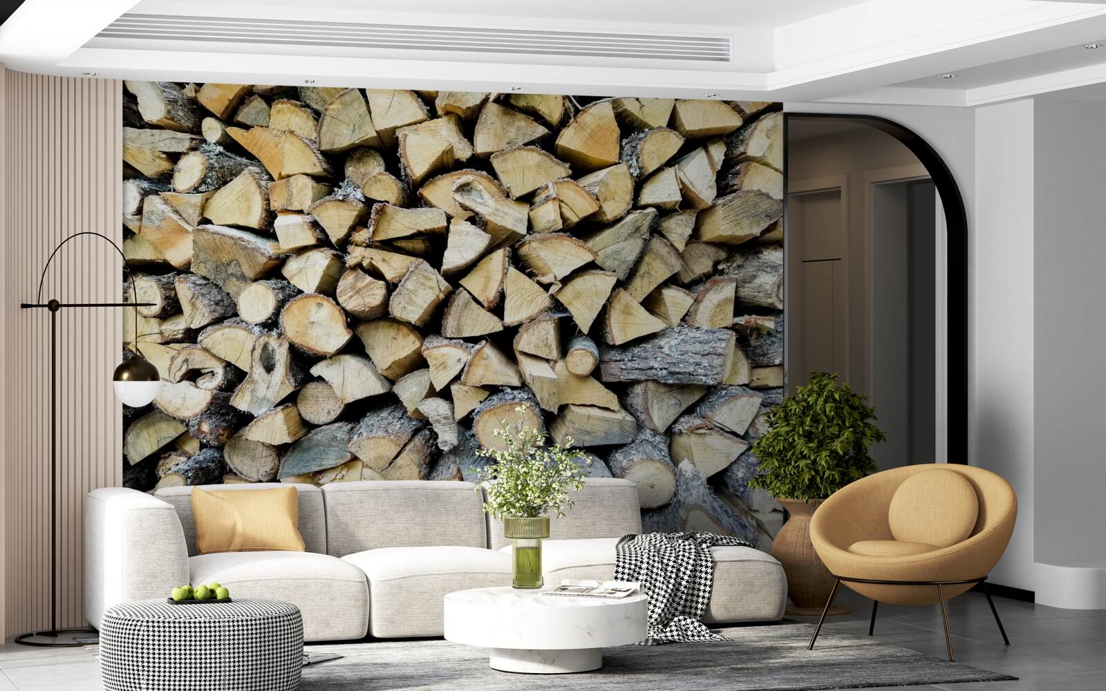 Fotobehang blokken afvalhout