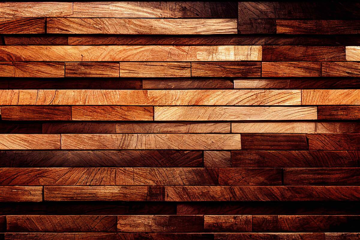 Fotobehang houten wand opgebouwd uit balken