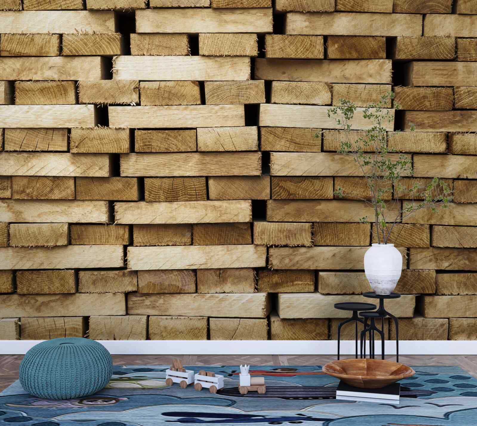 Fotobehang geplaveide muur