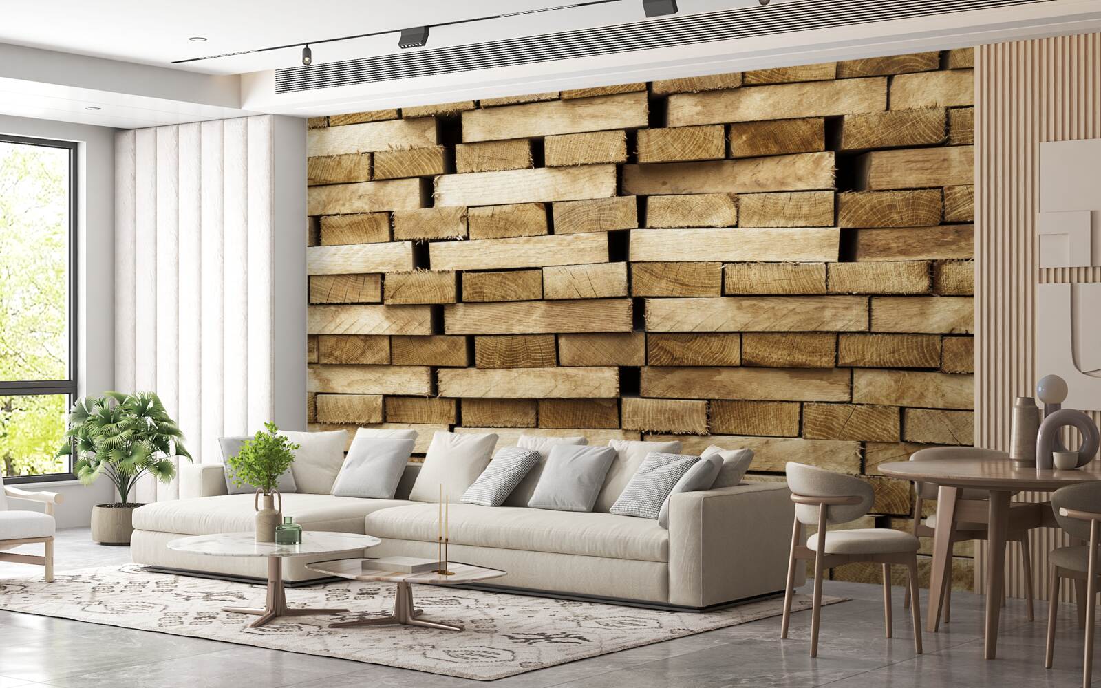 Fotobehang geplaveide muur