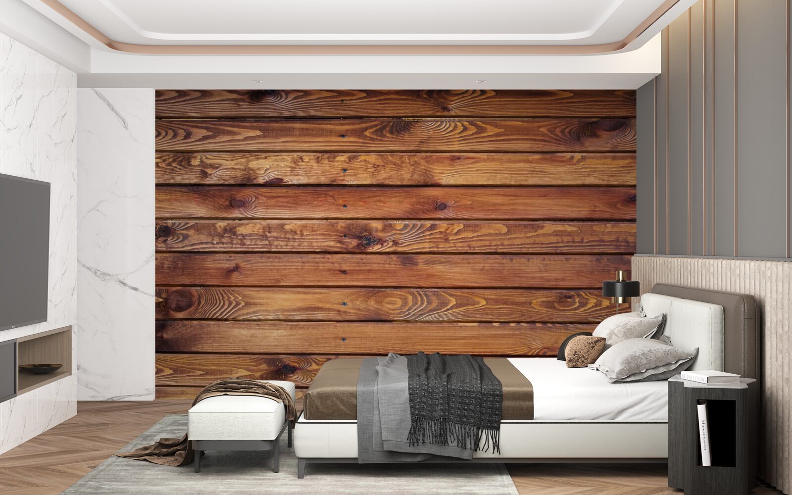 Fotobehang natuurlijke houtstructuur