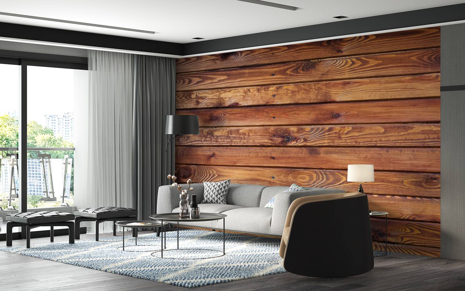 Fotobehang natuurlijke houtstructuur