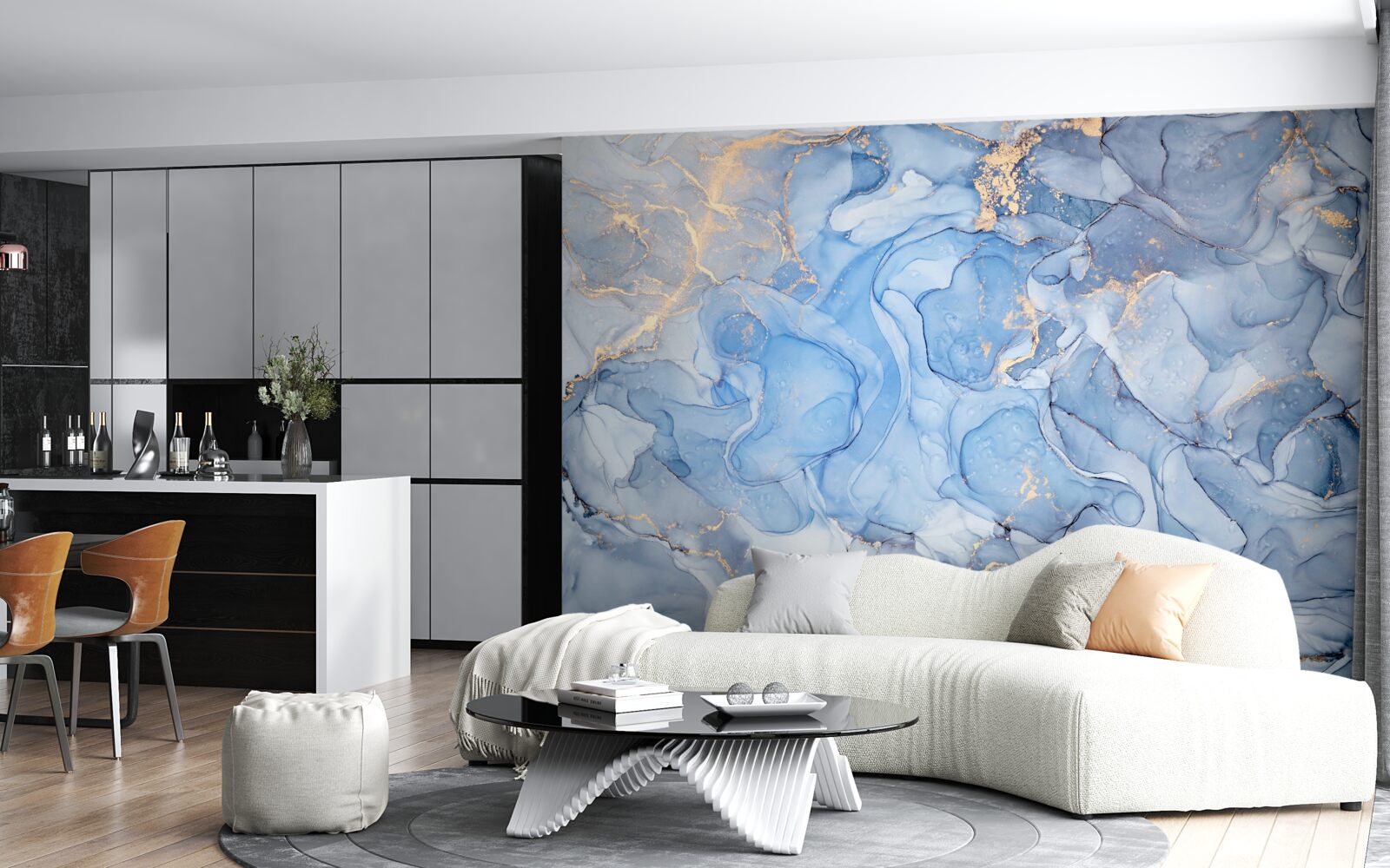 Fotobehang exclusieve blauwe achtergrond