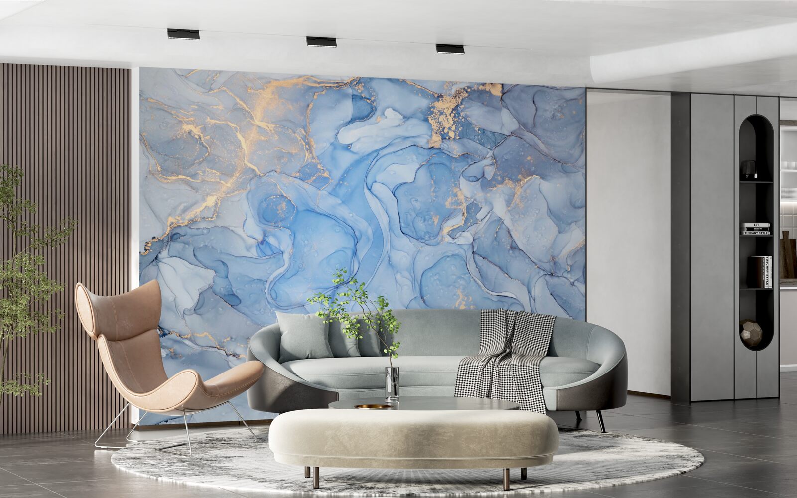 Fotobehang exclusieve blauwe achtergrond