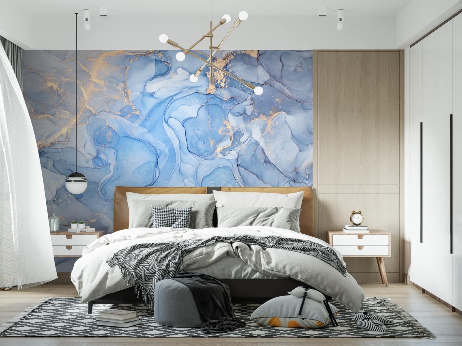 Fotobehang exclusieve blauwe achtergrond