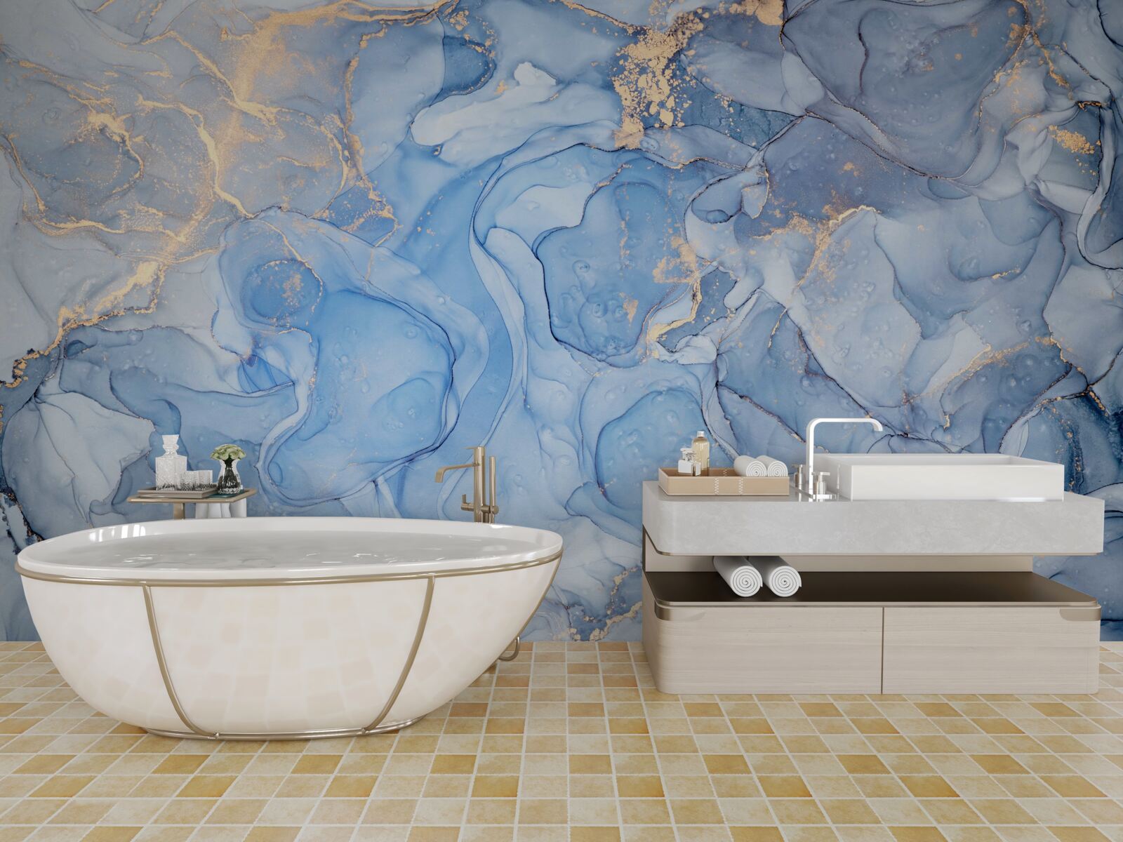 Fotobehang exclusieve blauwe achtergrond