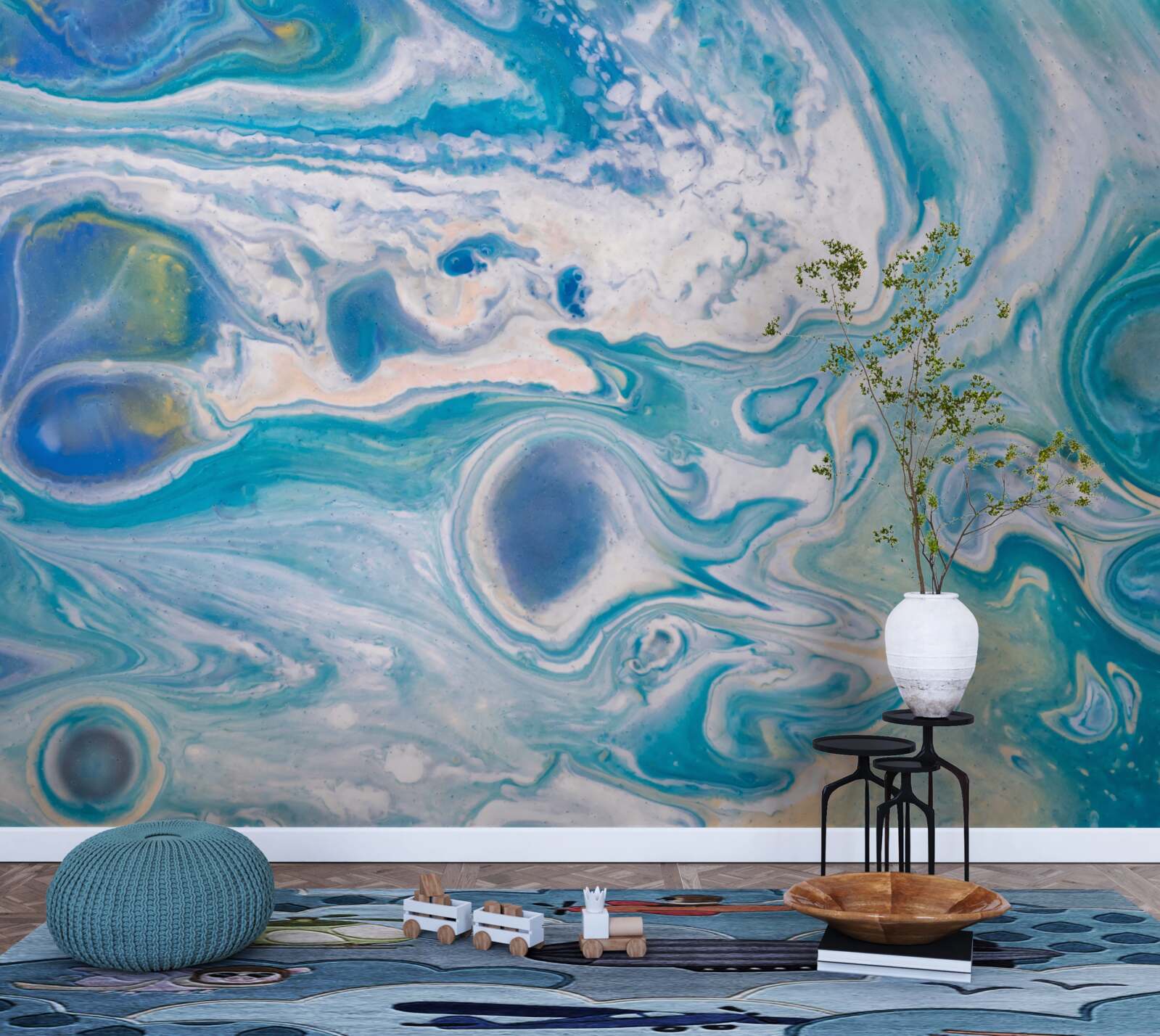 Fotobehang blauwe epoxyhars