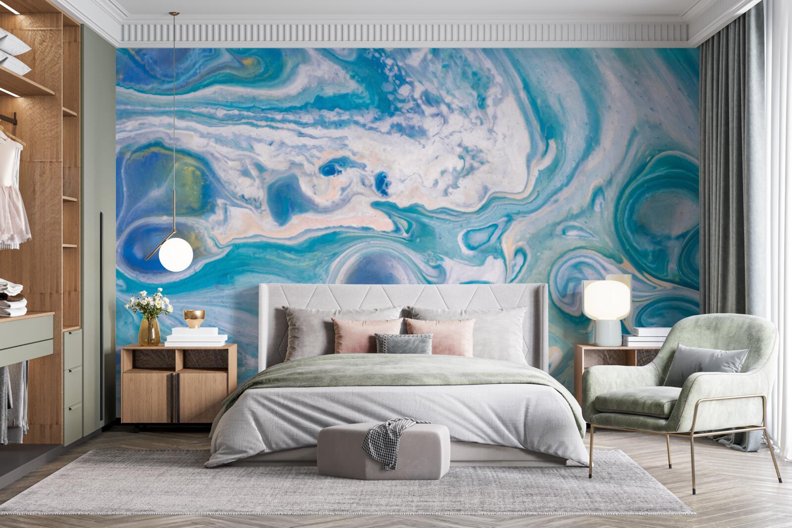 Fotobehang blauwe epoxyhars