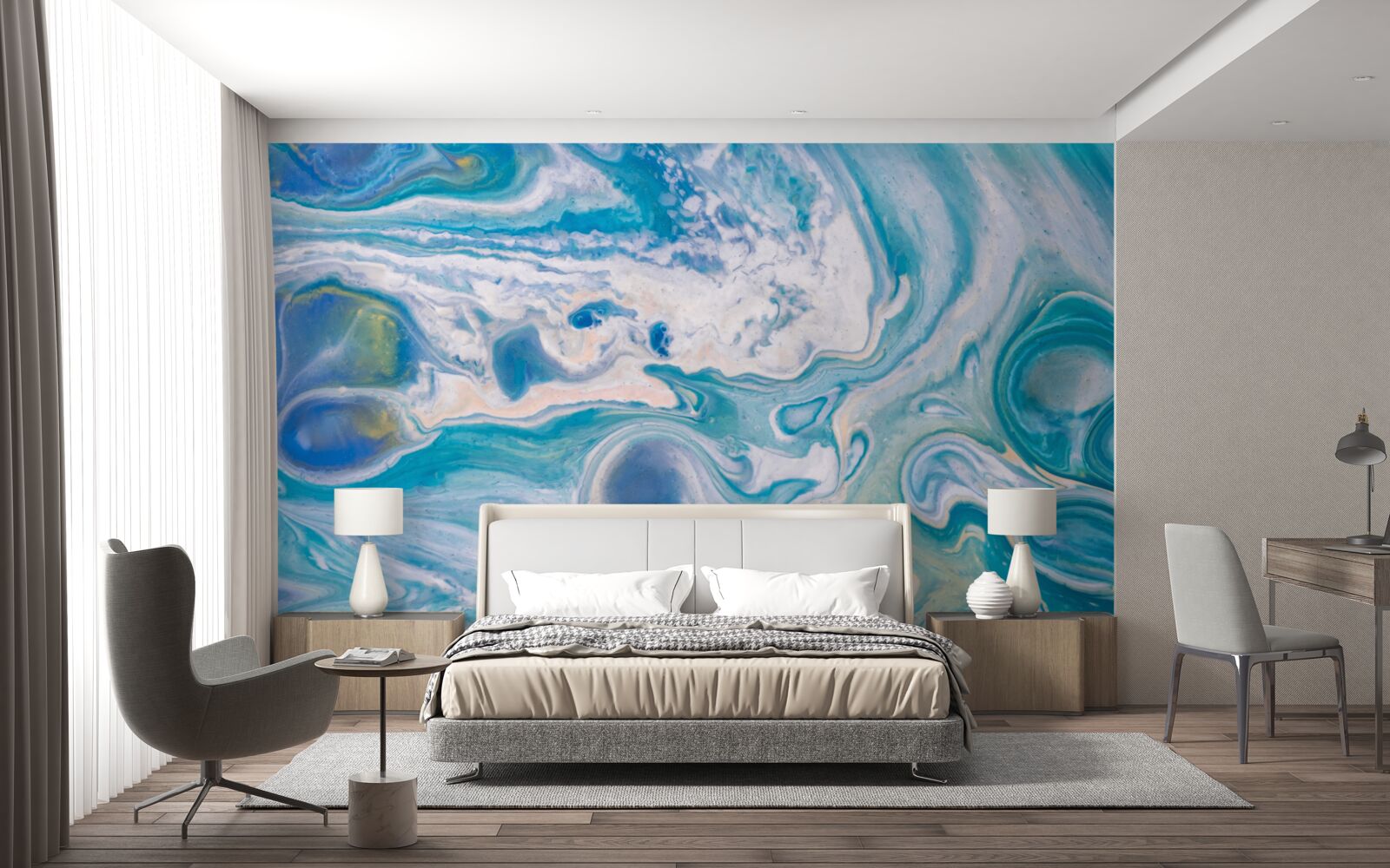 Fotobehang blauwe epoxyhars