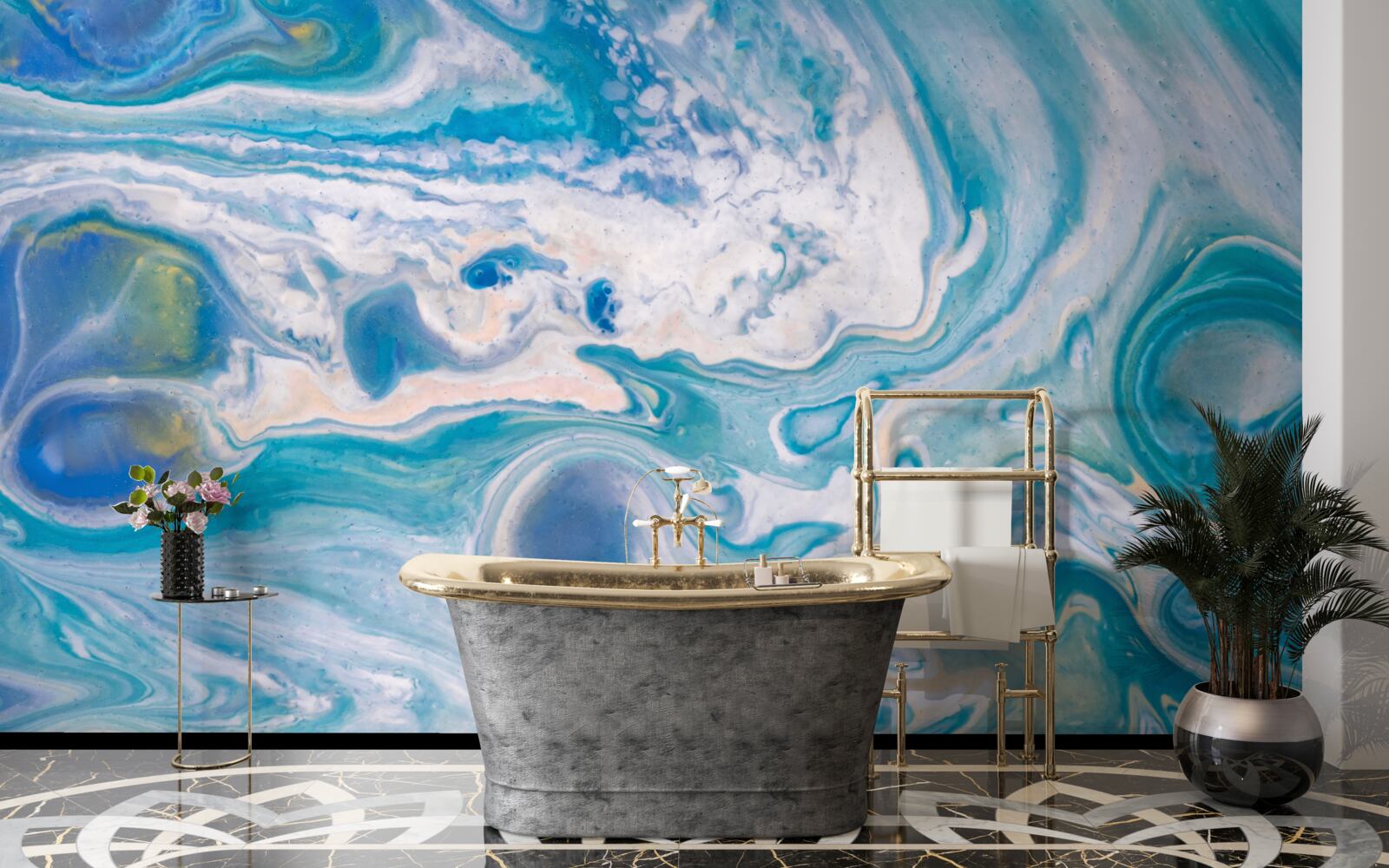 Fotobehang blauwe epoxyhars