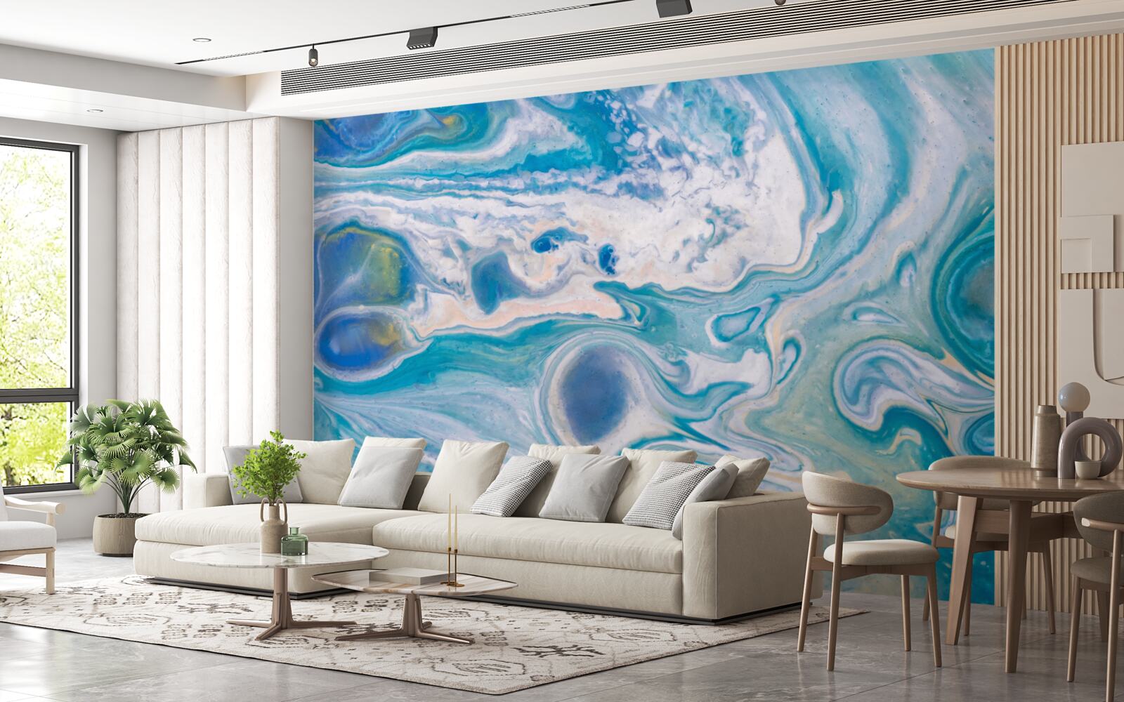 Fotobehang blauwe epoxyhars