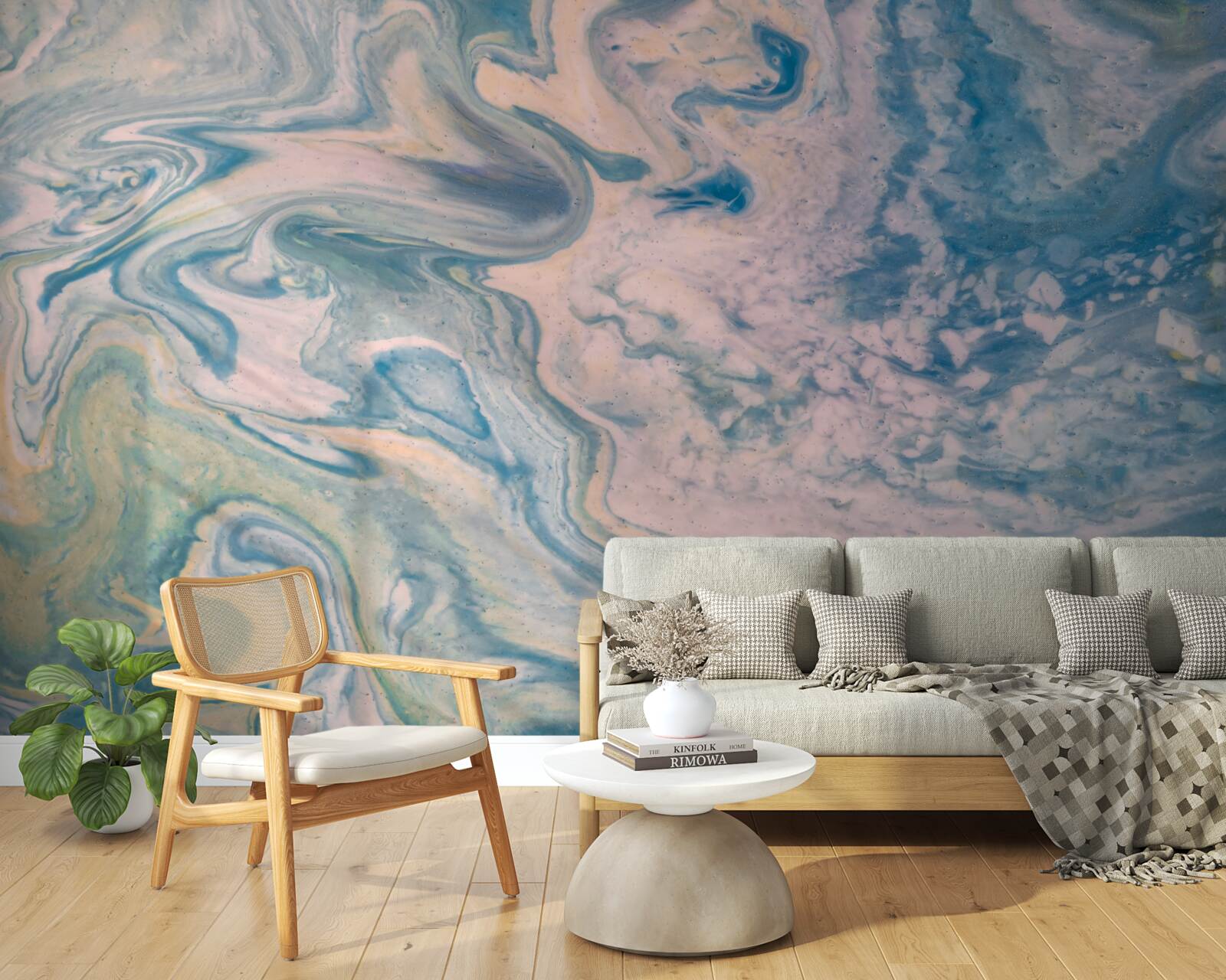 Fotobehang veelkleurige abstracte lijnen die vloeiende trajecten volgen