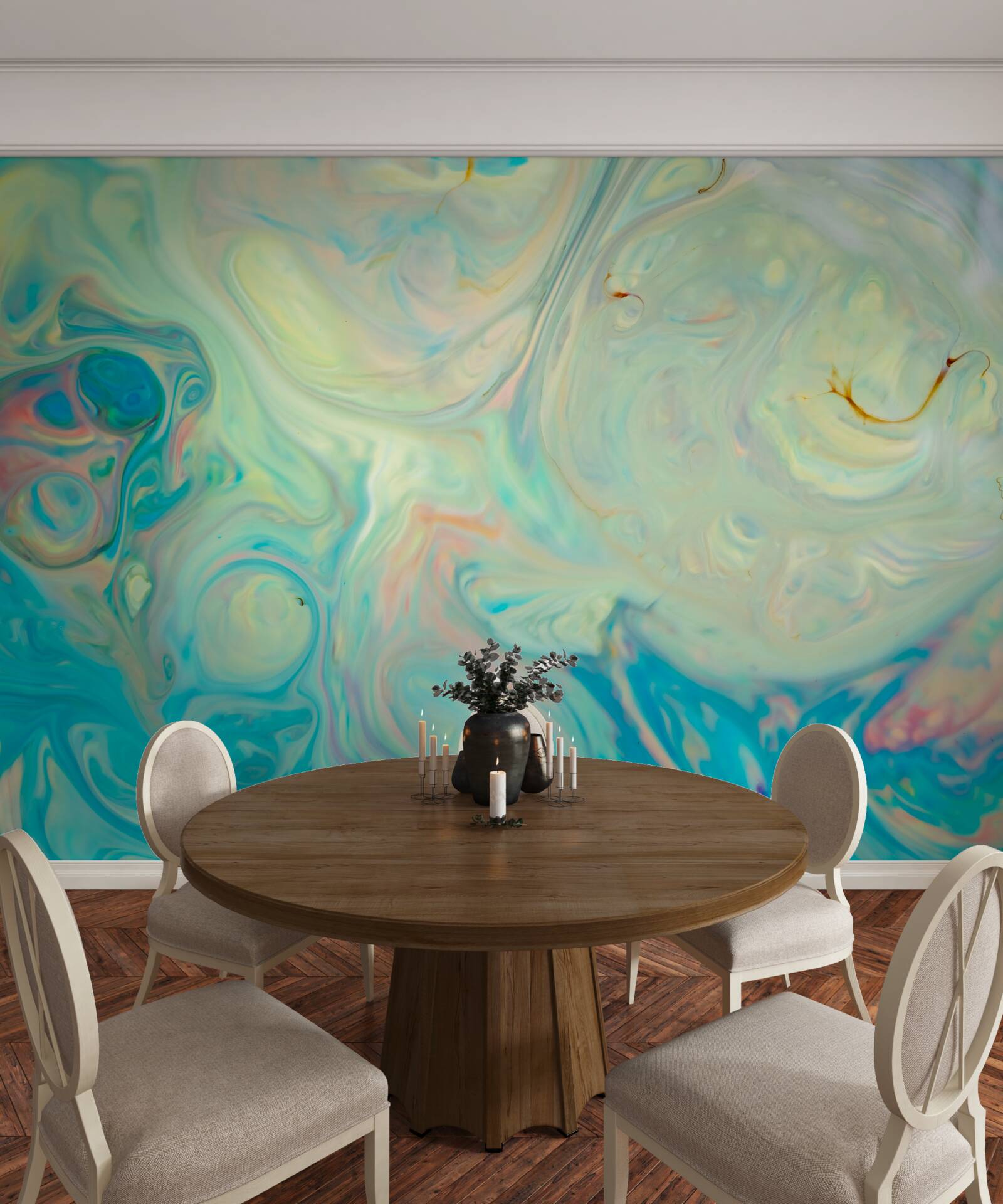 Fotobehang licht turquoise achtergrond