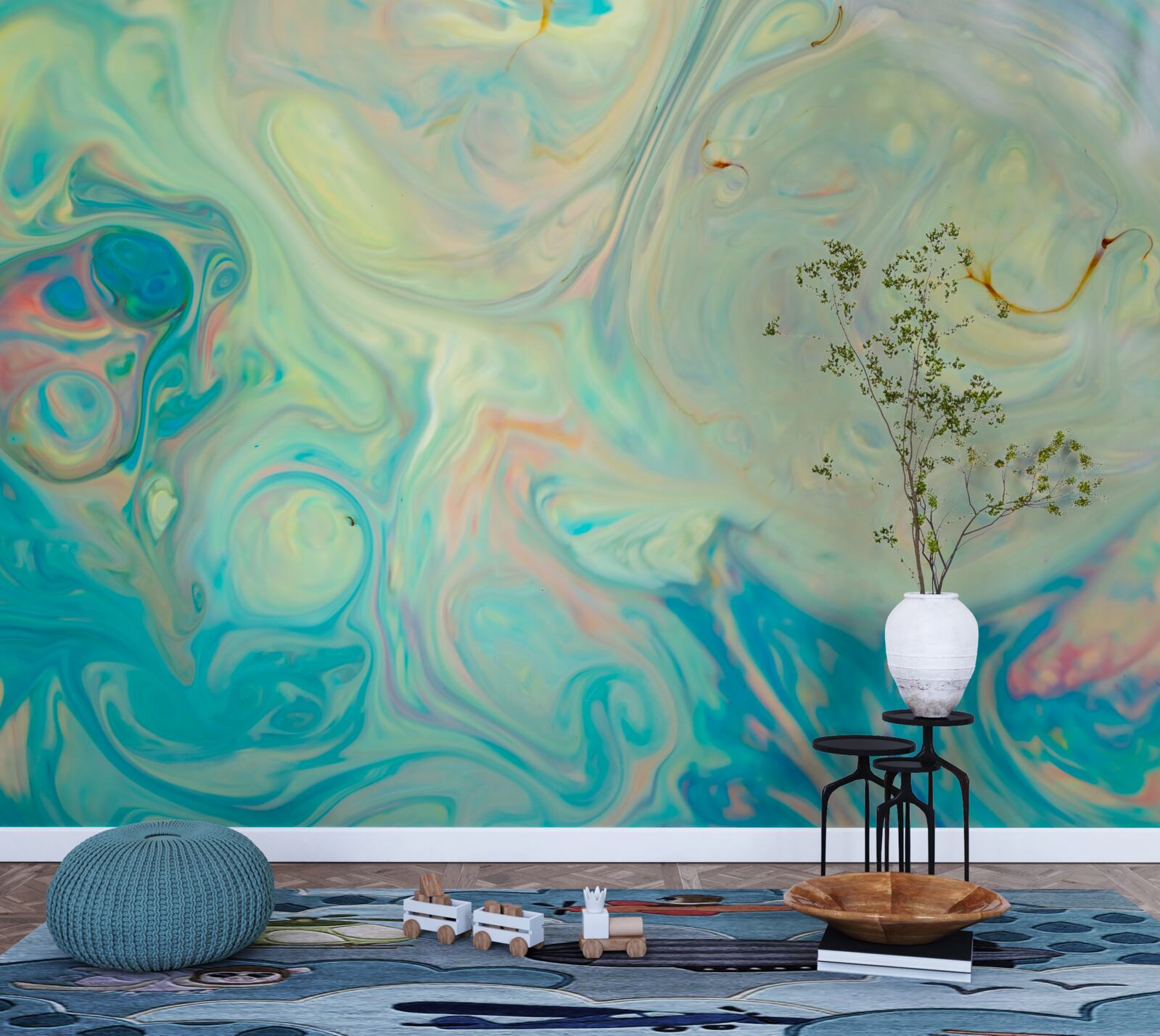 Fotobehang licht turquoise achtergrond