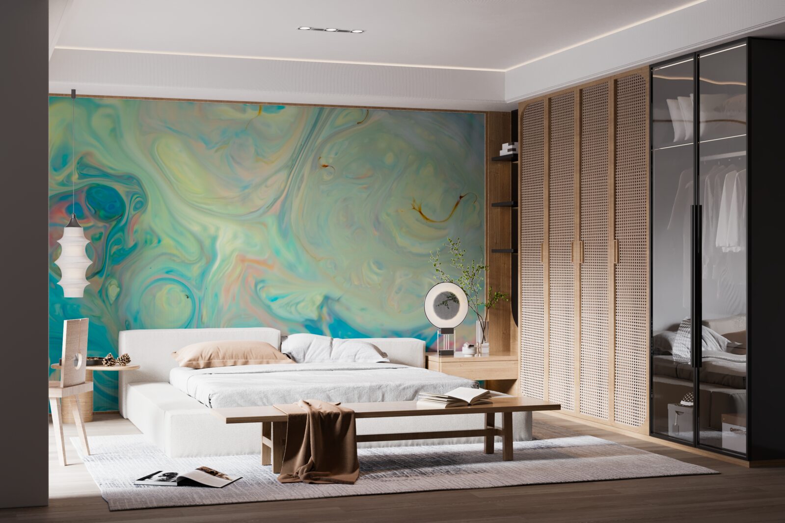 Fotobehang licht turquoise achtergrond