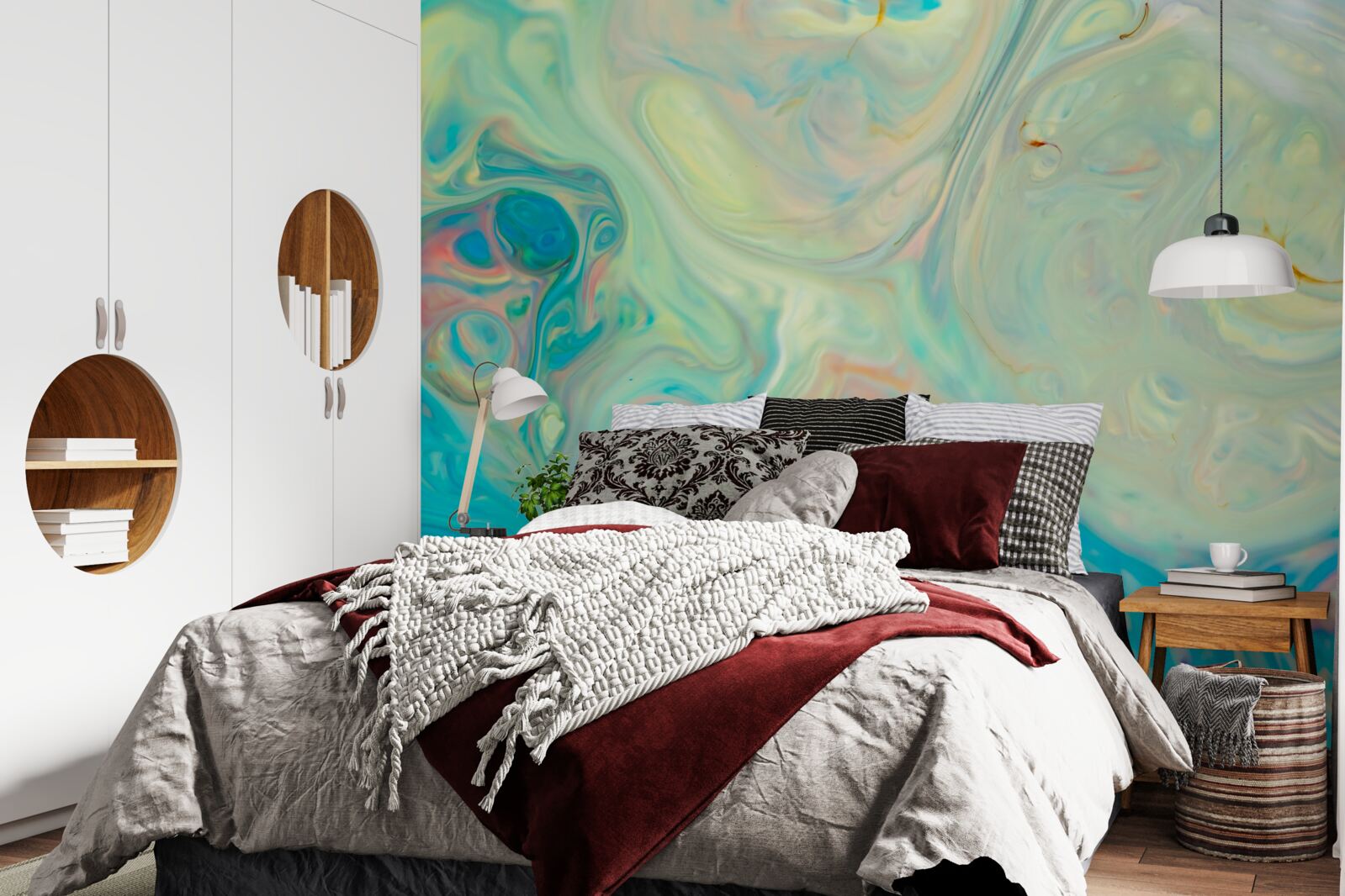 Fotobehang licht turquoise achtergrond