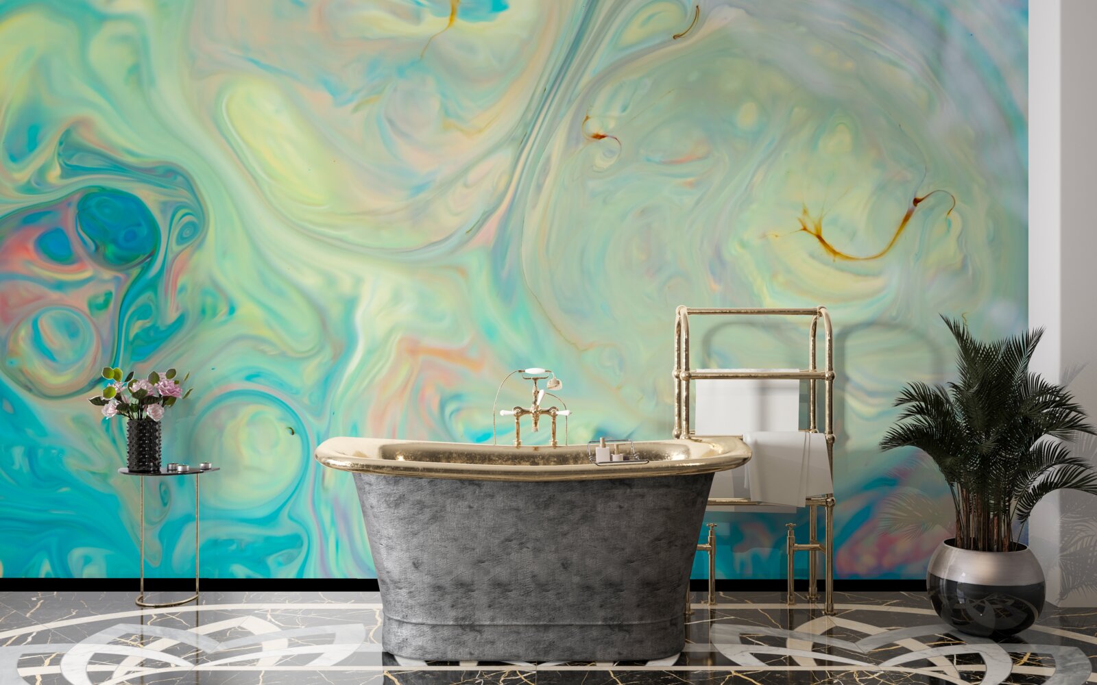 Fotobehang licht turquoise achtergrond