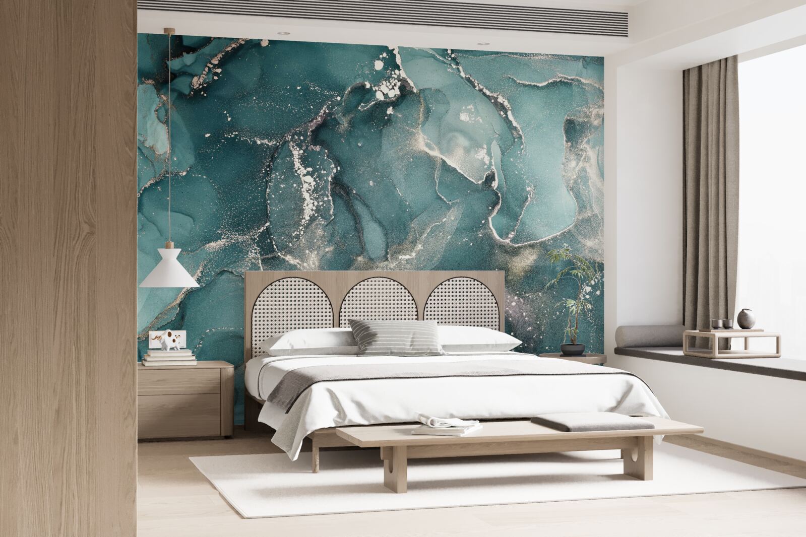 Fotobehang donkergroene vloeistof