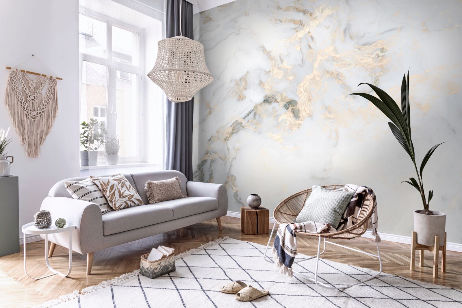 Fotobehang luxe wit marmer