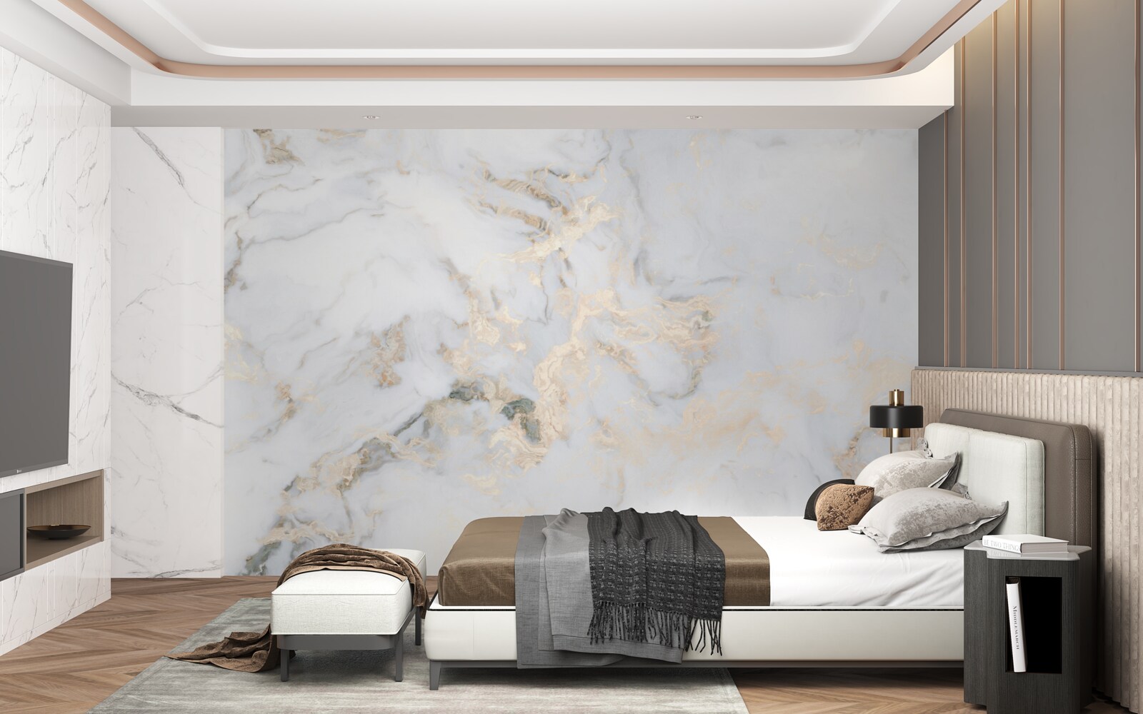 Fotobehang luxe wit marmer