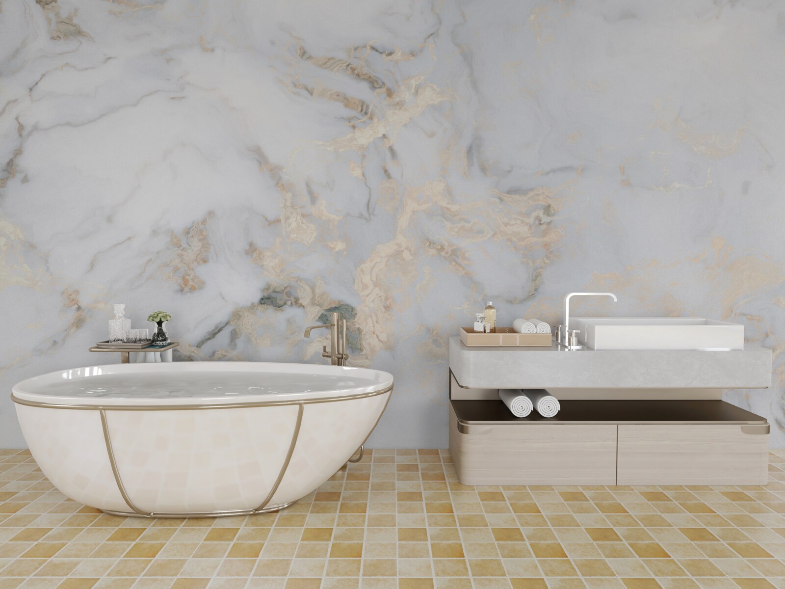 Fotobehang luxe wit marmer