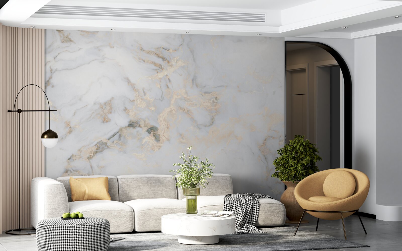 Fotobehang luxe wit marmer