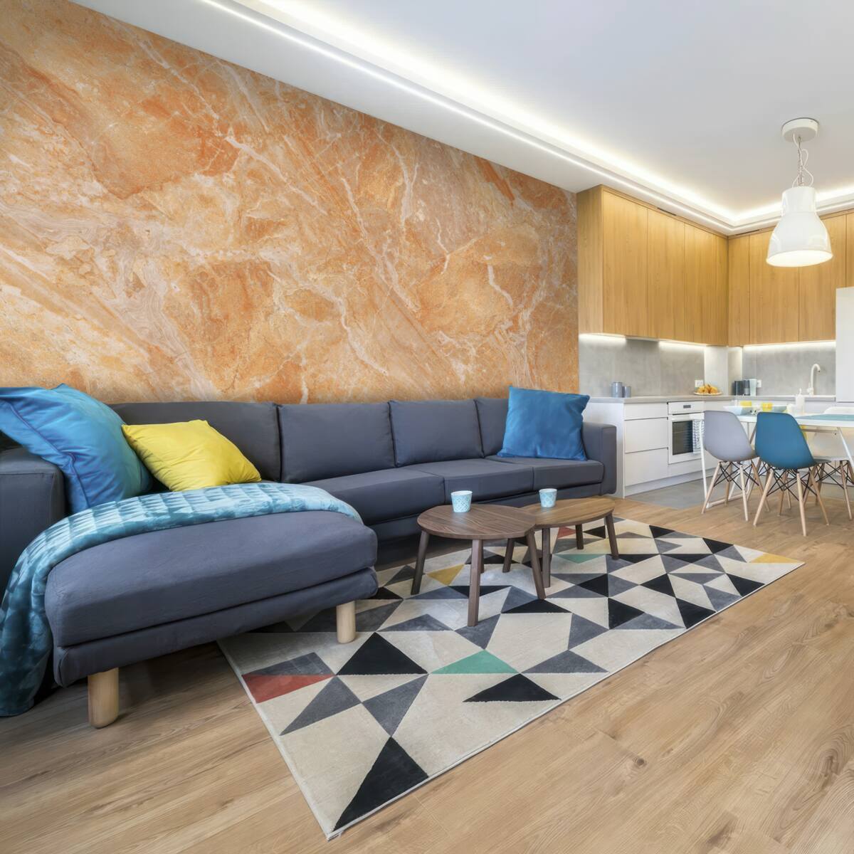 Fotobehang onyx achtergrond in oranje tinten