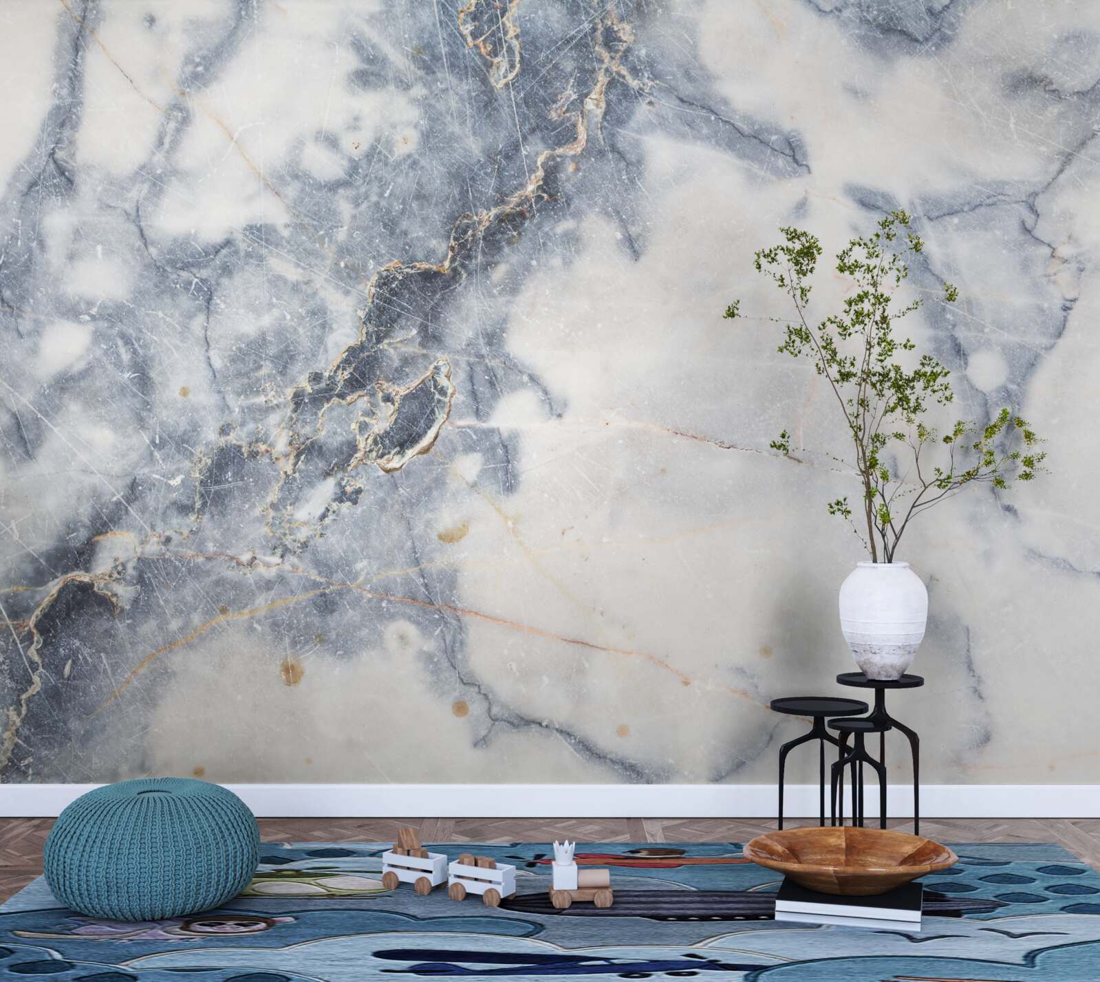 Fotobehang de achtergrond is grijs marmer