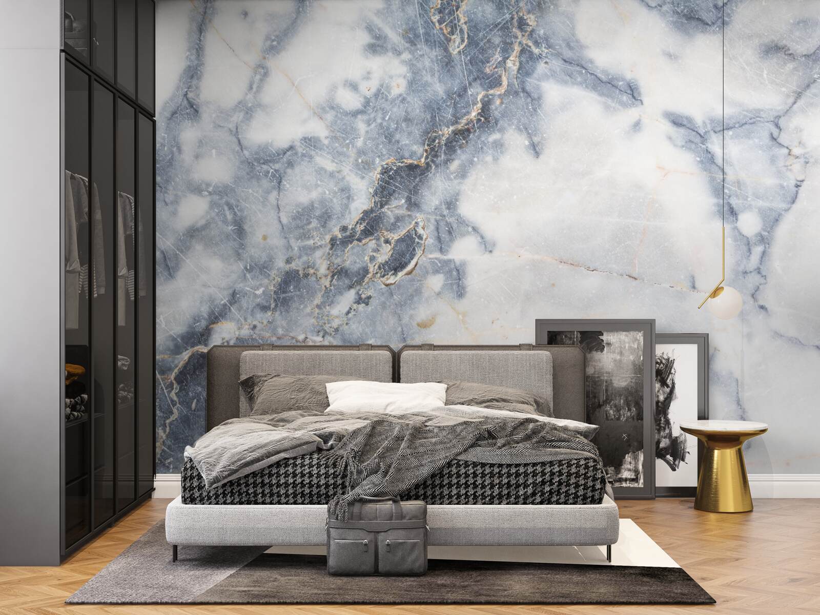 Fotobehang de achtergrond is grijs marmer