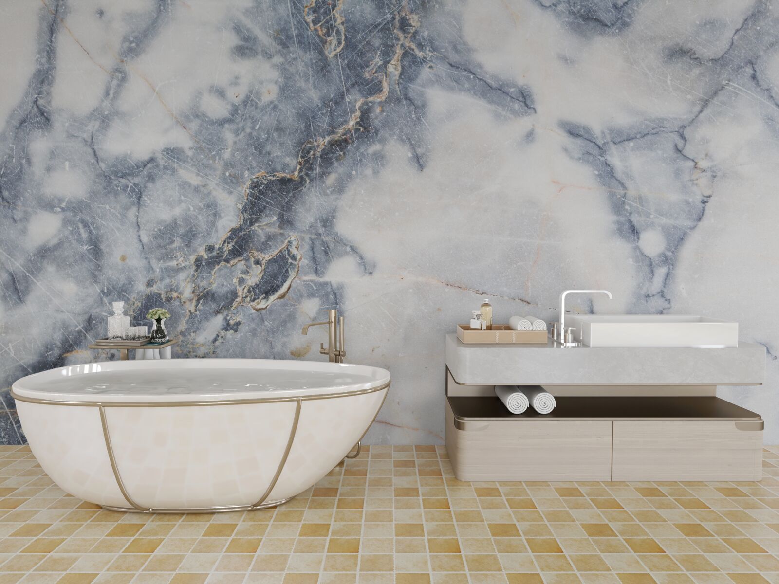 Fotobehang de achtergrond is grijs marmer