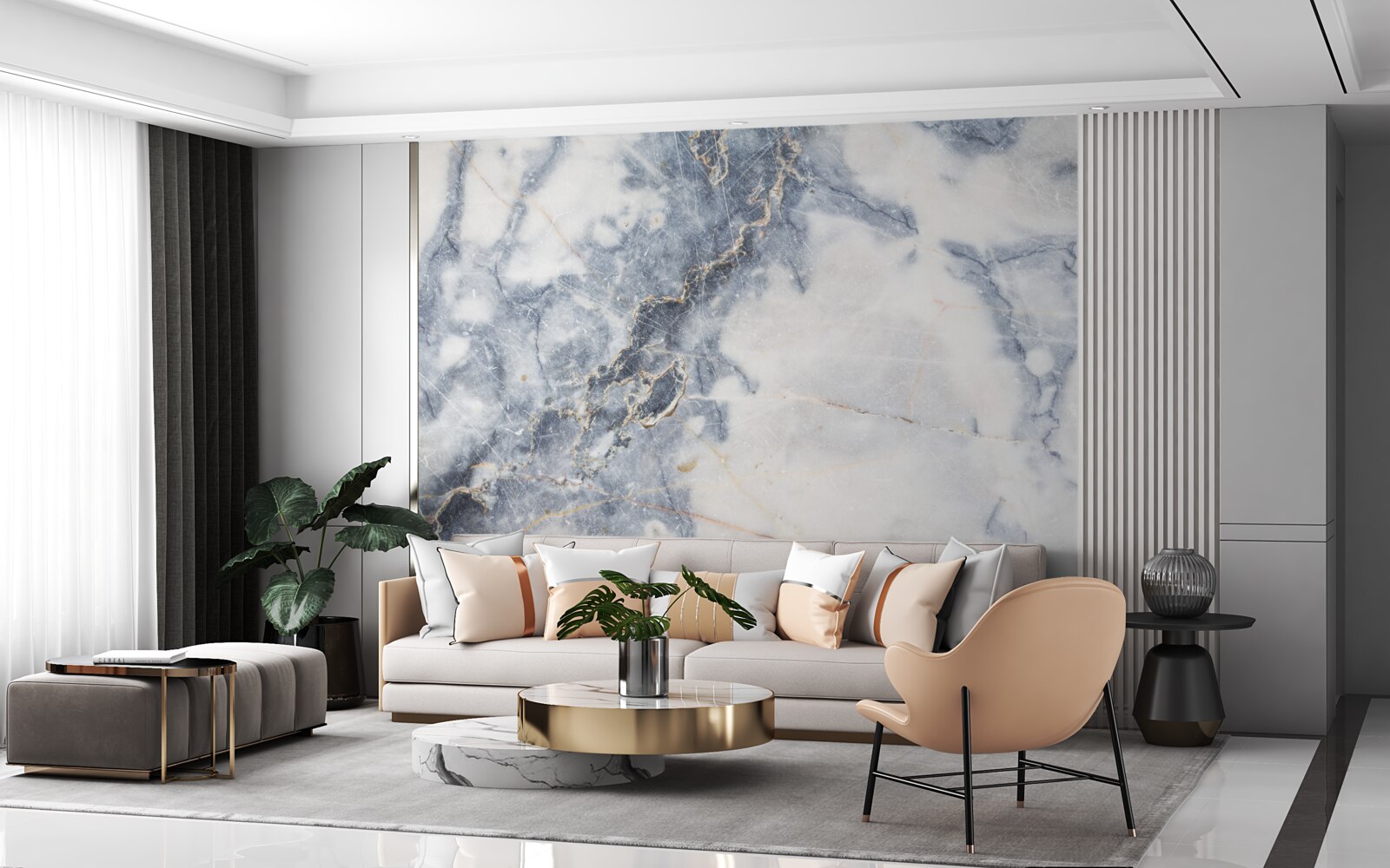 Fotobehang de achtergrond is grijs marmer