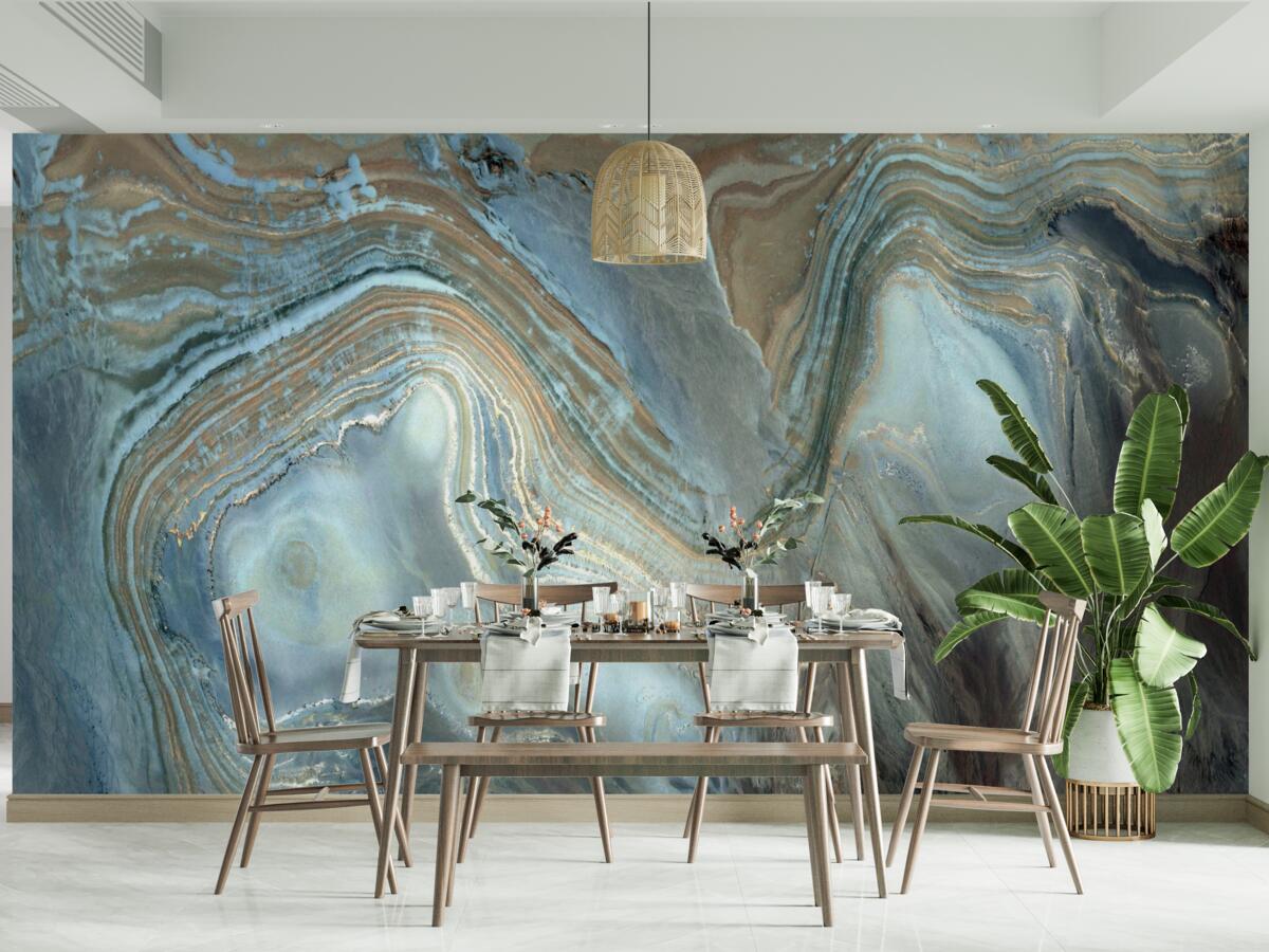 Fotobehang blauw topaas fusie