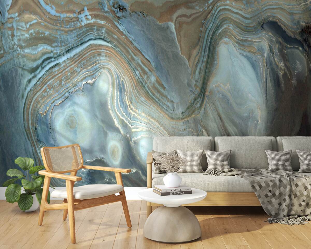 Fotobehang blauw topaas fusie