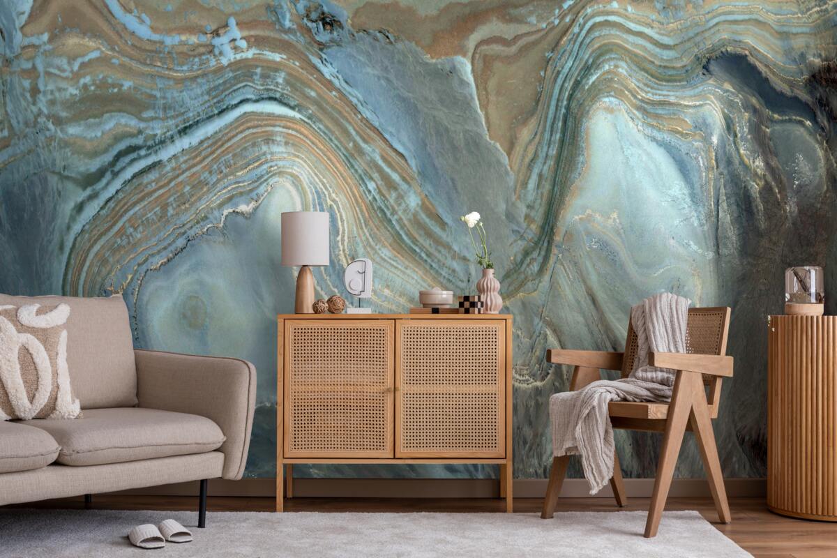 Fotobehang blauw topaas fusie