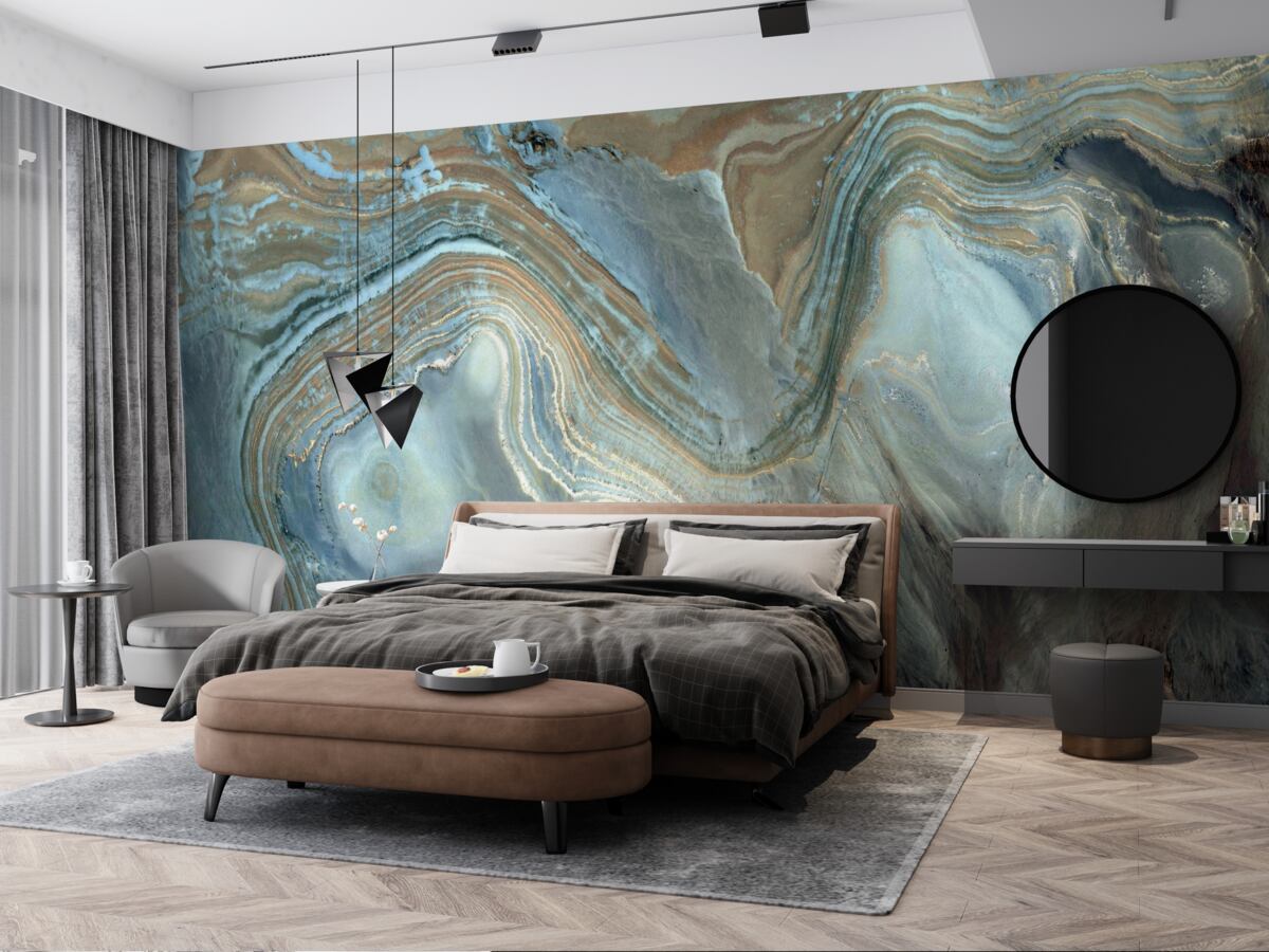 Fotobehang blauw topaas fusie