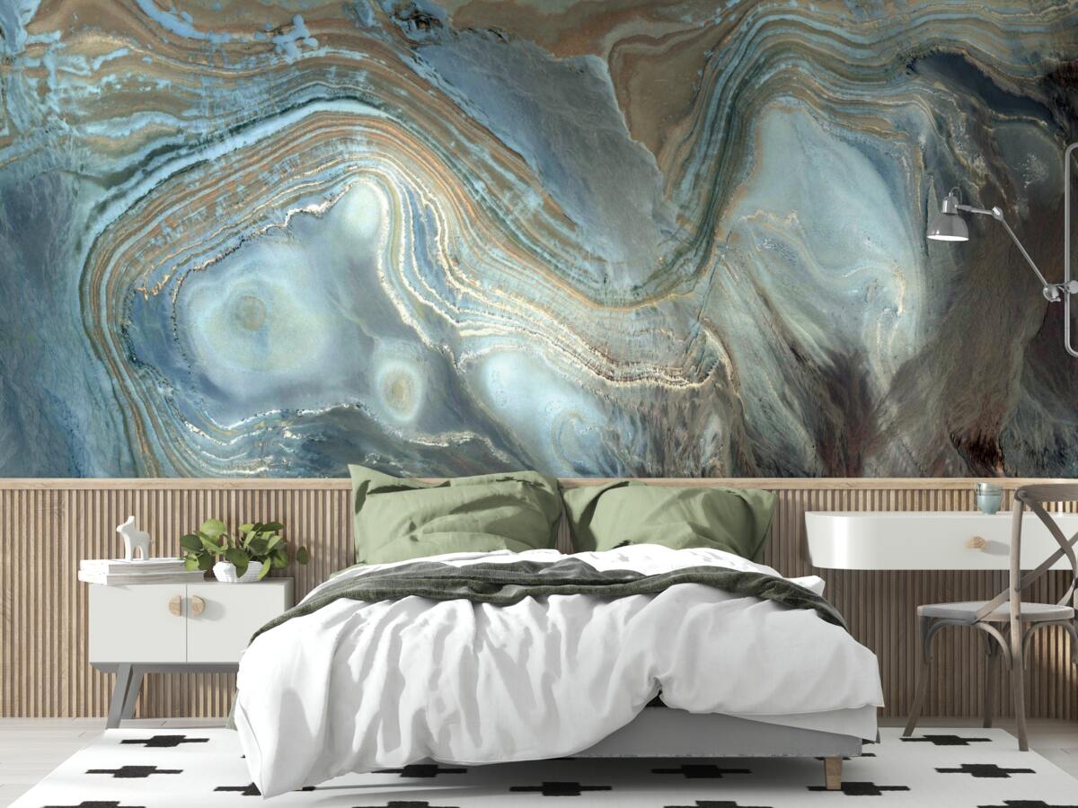 Fotobehang blauw topaas fusie