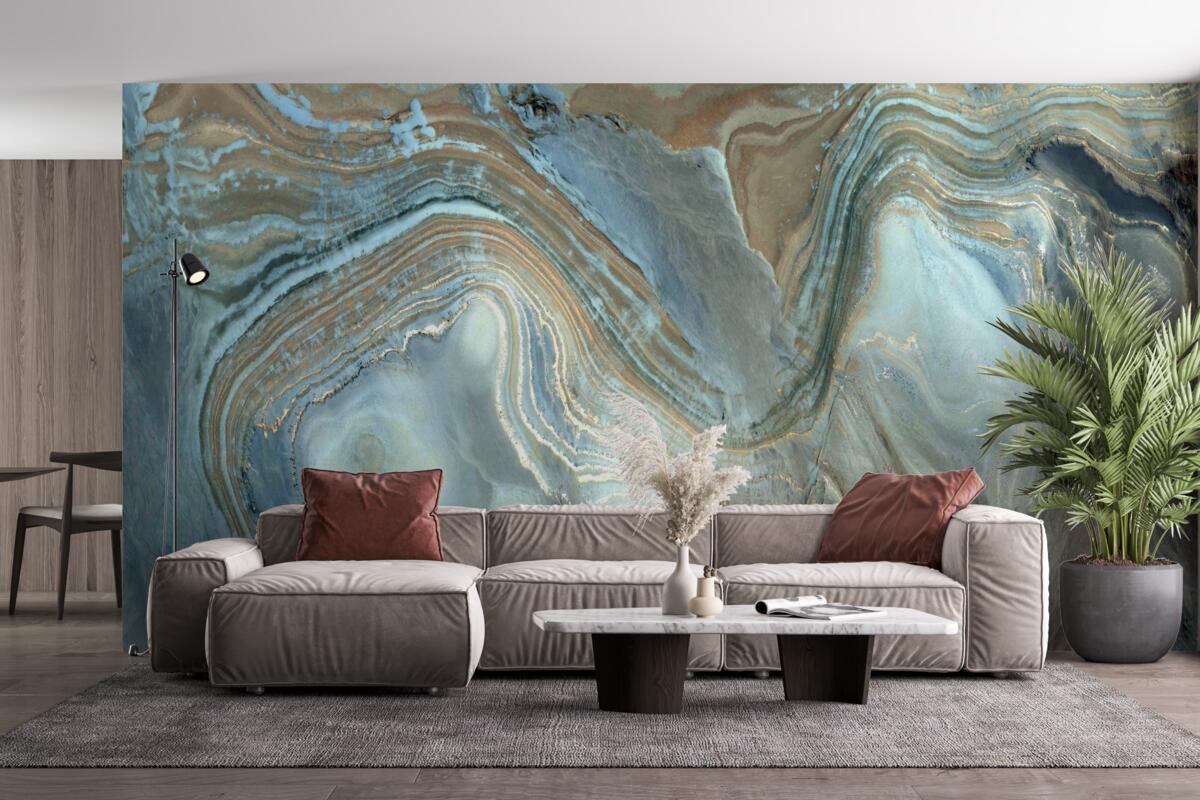 Fotobehang blauw topaas fusie