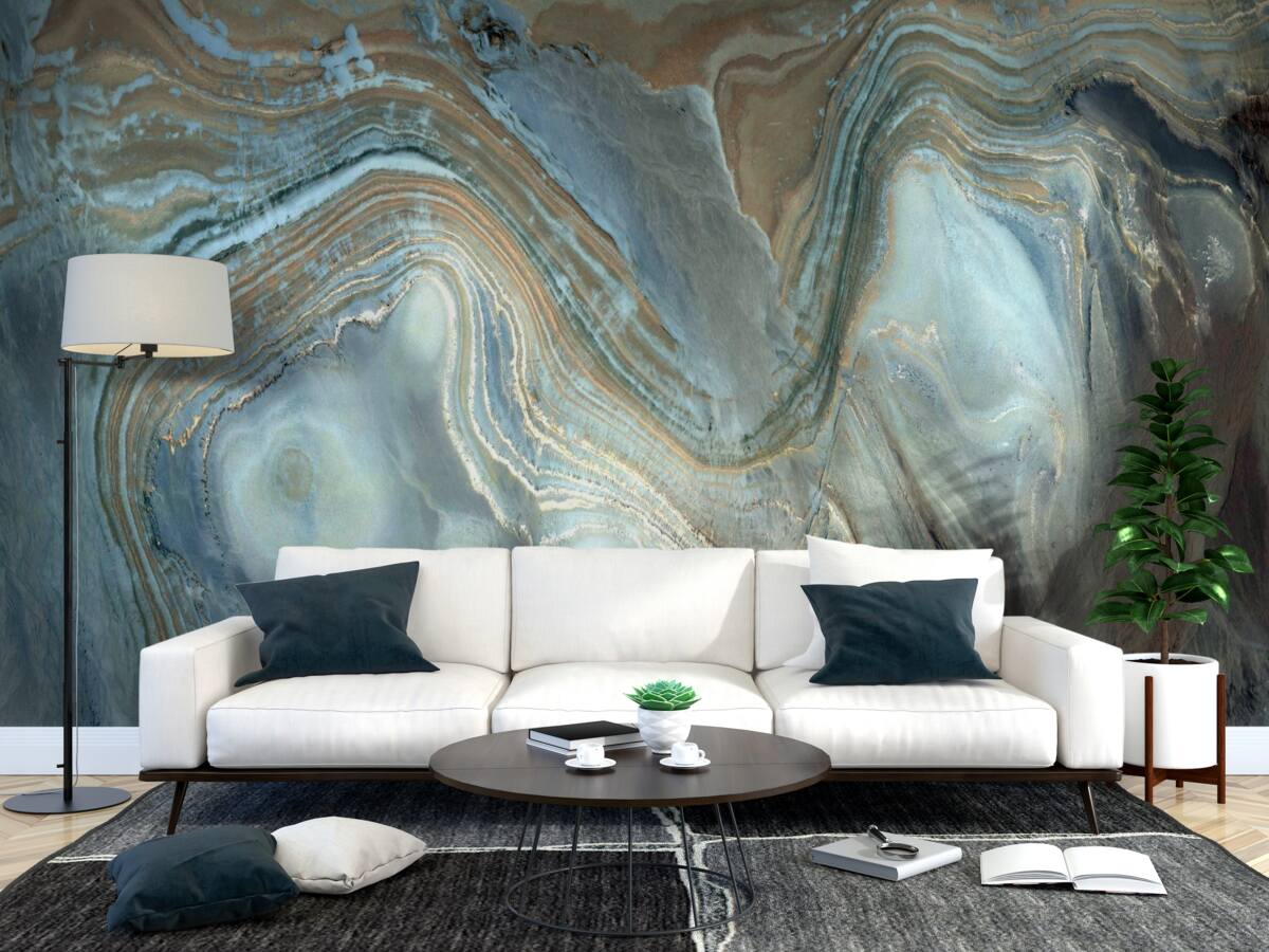 Fotobehang blauw topaas fusie