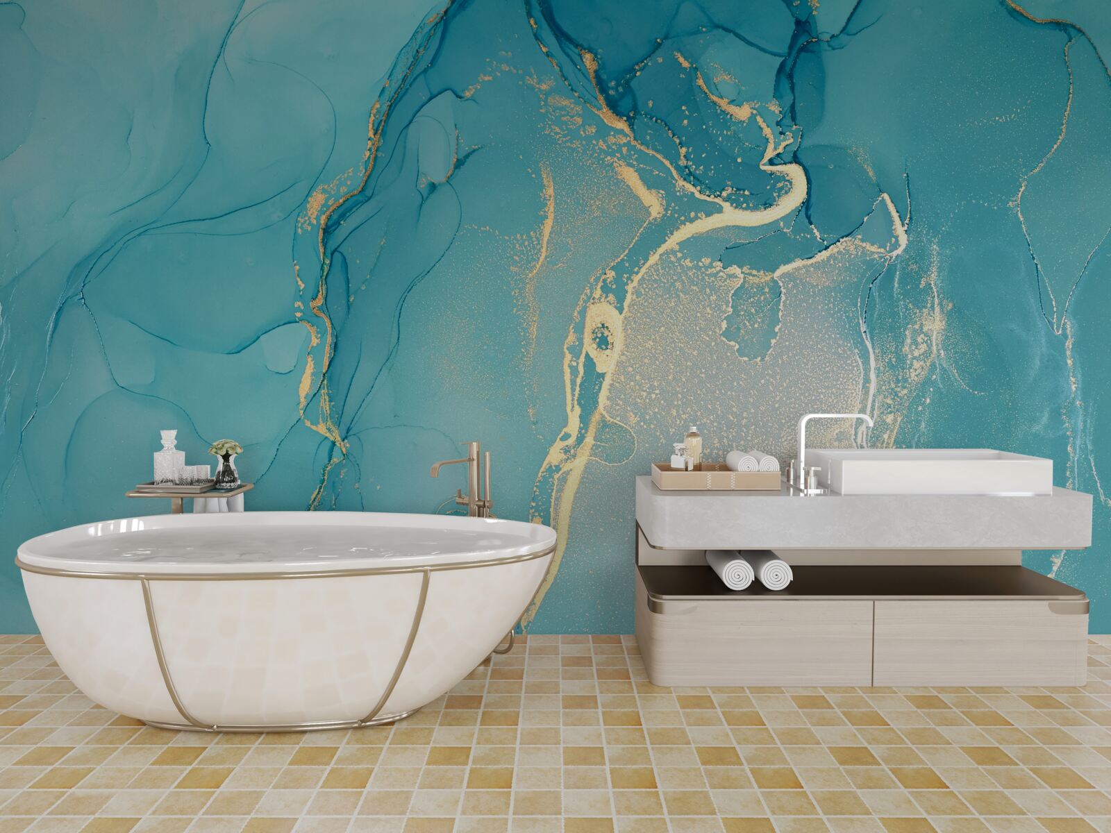 Fotobehang marmer zee achtergrond