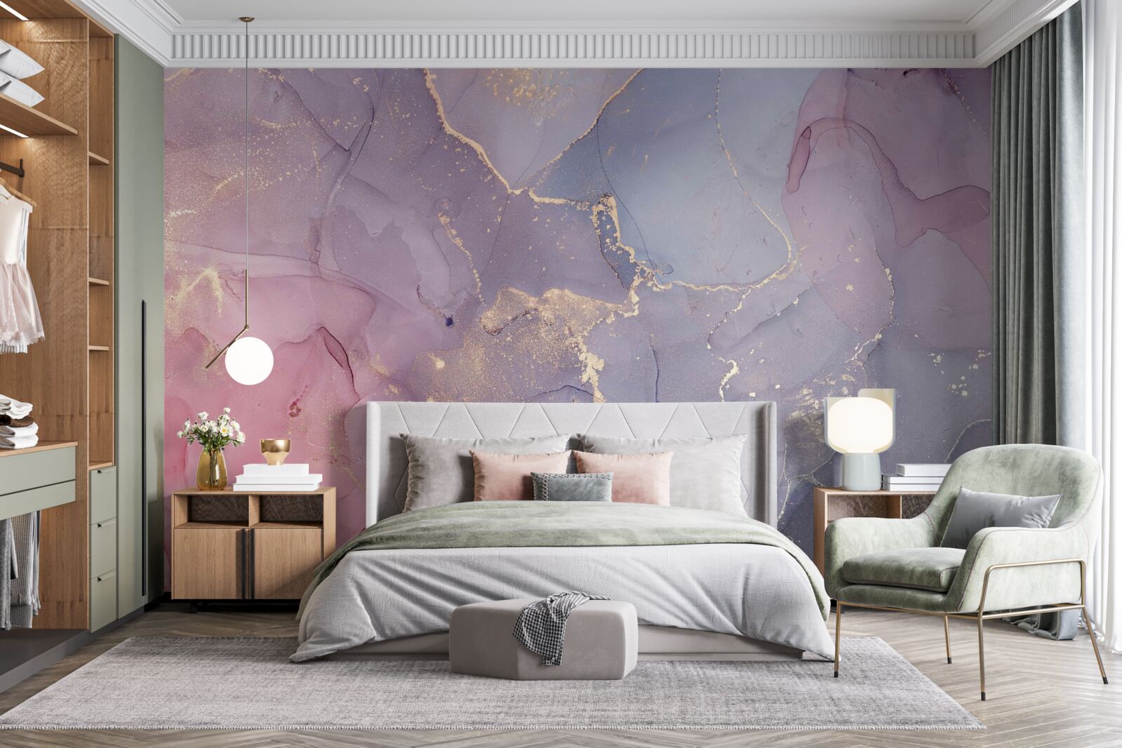 Fotobehang achtergrond in pastelkleuren van acryl