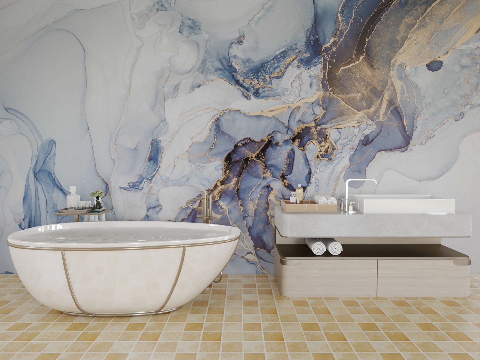 Fotobehang hemel marmeren achtergrond