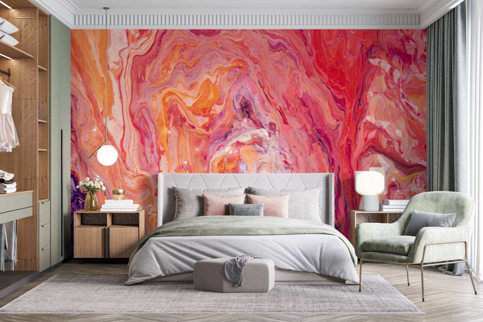 Fotobehang kleurverloop stromen