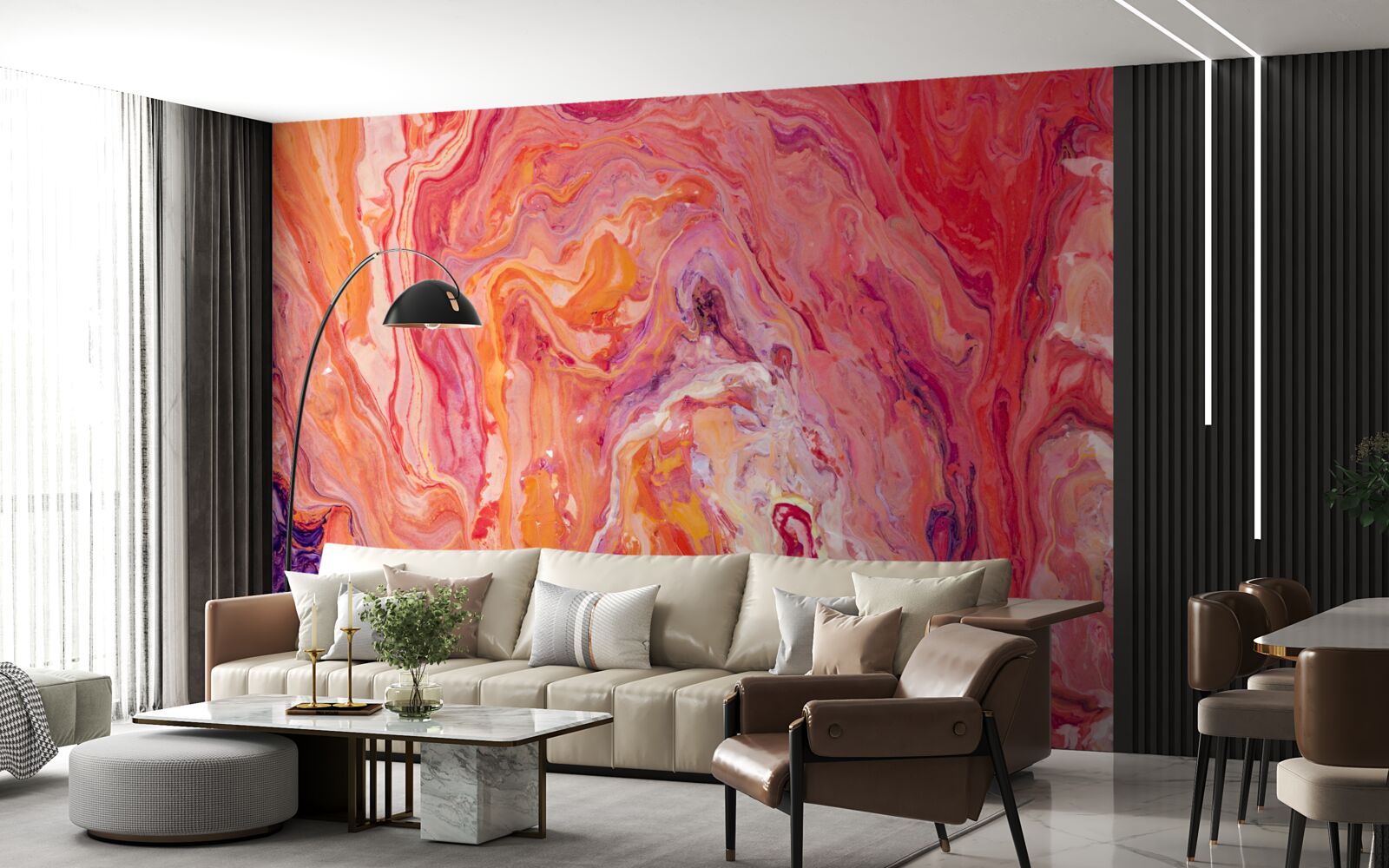 Fotobehang kleurverloop stromen