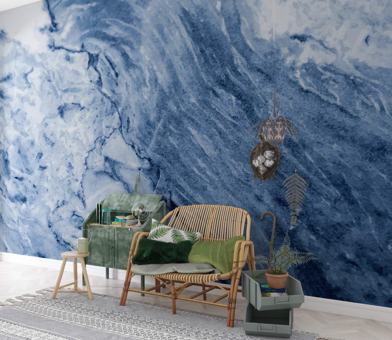 Fotobehang winterformaties van bevroren water